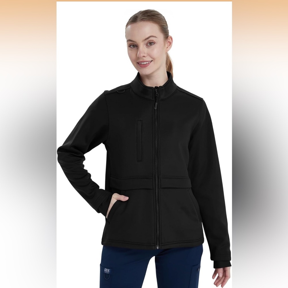 QBK Heavyweight Bonded Fleece Scrub Jacket with Pockets XL